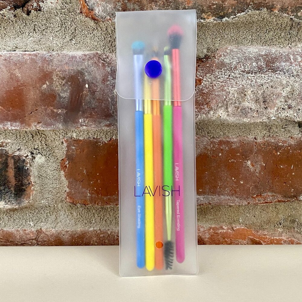 Lavish Makeup Brushes, Set of 5, Neon, Brand New in Case.